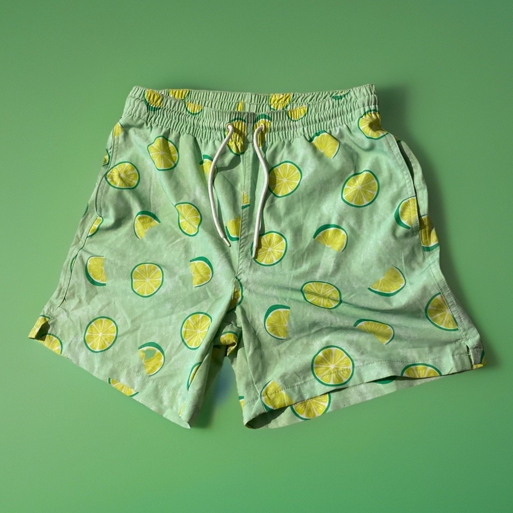 Lemon Lime Board Swim Shorts Men's M Wave Zone Volley Ball